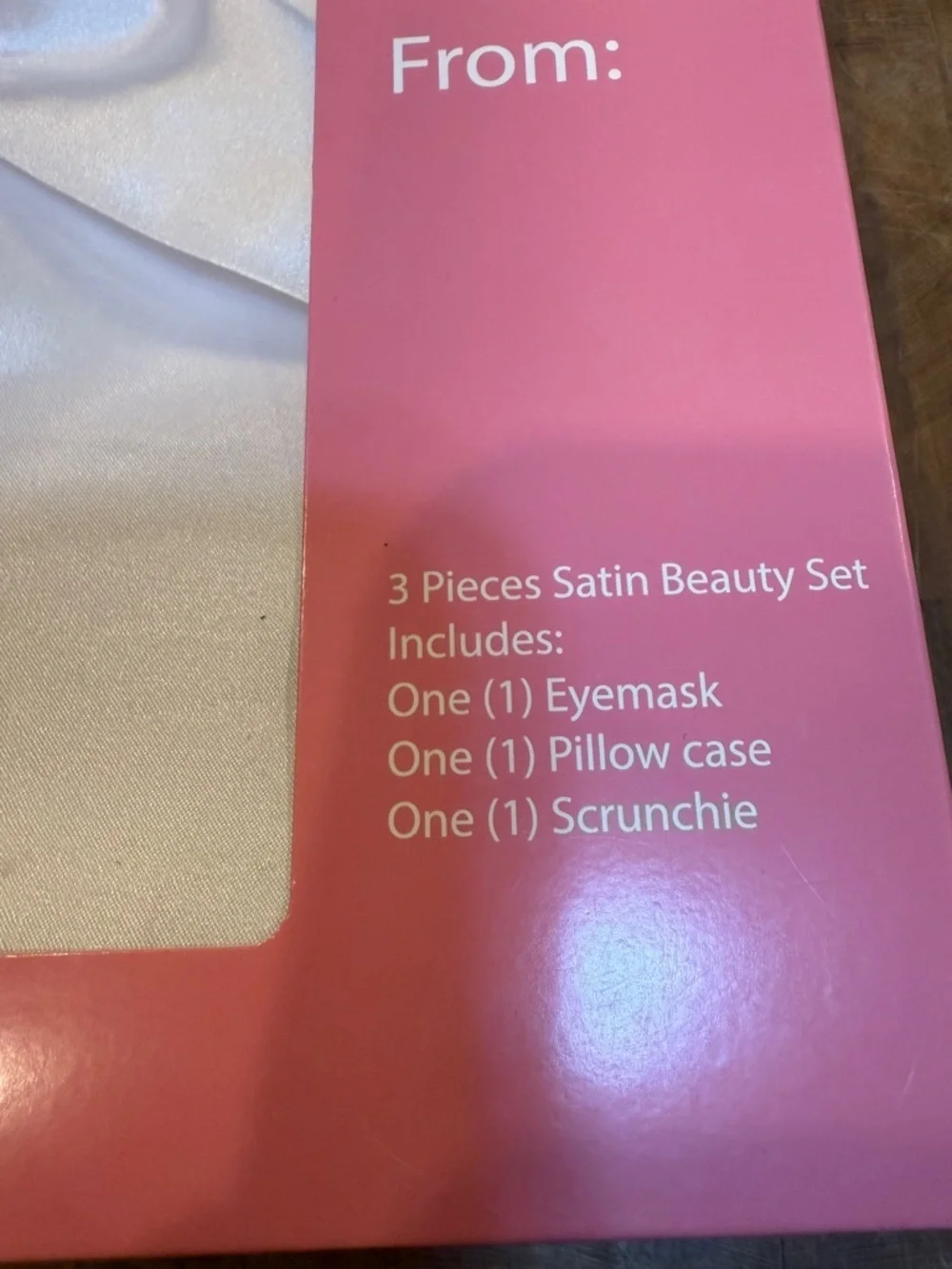 Satin Face Mask and Beauty Set - White pillow case eye mask headband NEW
